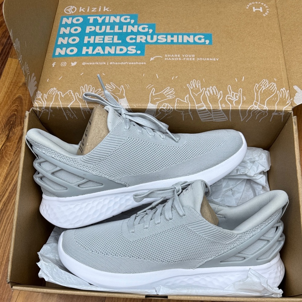 NIB Kizik Athens Slate Grey Wide Sneakers